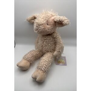 NWOT Bunnies By The Bay Pink Pig Stuffed Animal Soft Fuzzy Shaggy Plush Piggy